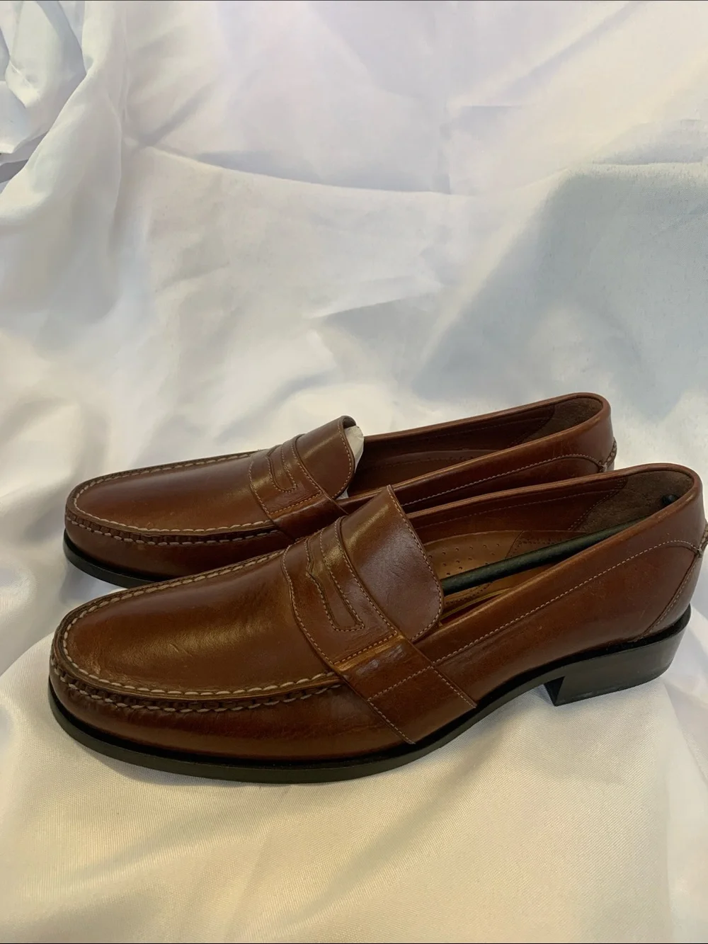 Cole Haan Men's Brown Leather Penny Loafers